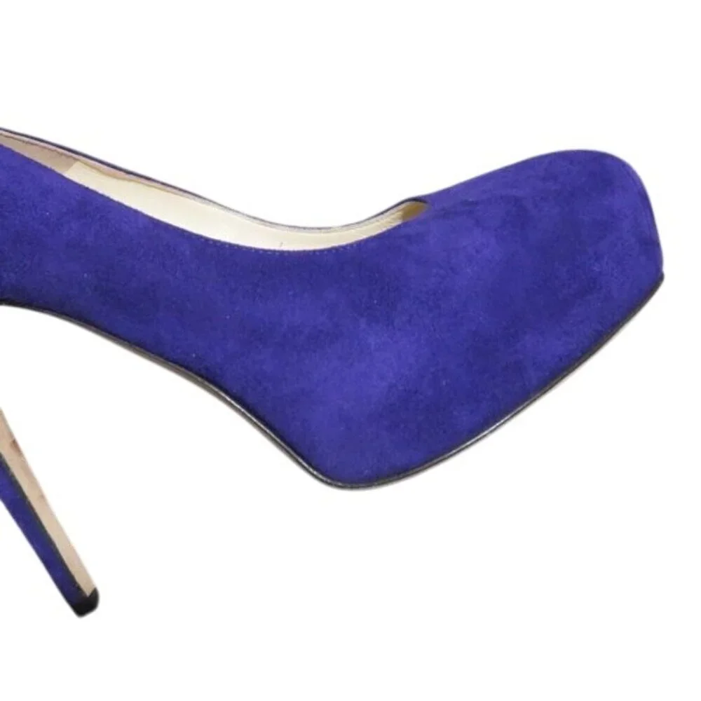 BRIAN ATWOOD B Savita Purple Suede Leather Platform Pumps Heels Stilettos sz 7